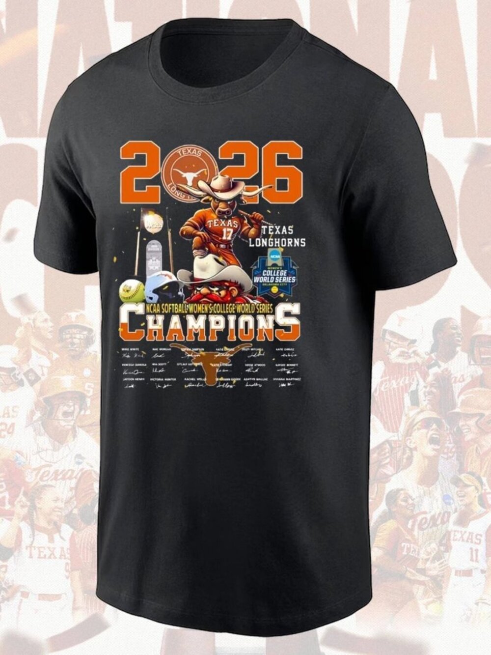 Back-2-Back 2026 Texas Longhorns Softball World Series National Champs Tee 257